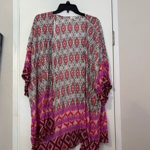 Umgee Pink and Orange Patterned Kimono